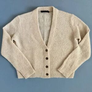 Jenni Kayne Cream Button-Up Cardigan